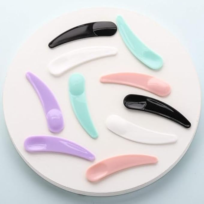 Khazna DISPOSABLE MINI COSMETIC SPATULA, FACIAL CREAM MASK SPOON, SMALL MAKEUP SCOOP FOR MIXING AND SAMPLING, PACK OF 100 (MULTI-COLOR) - Image 3